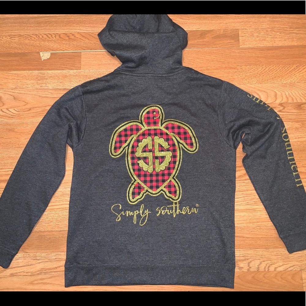 Simply Southern Turtle plaid hoodie